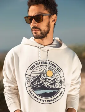 Bryant Mens Front Print Graphic Popover Hoodie - Weird Fish - FashionsVida