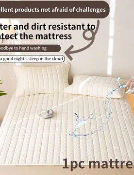 Pieza Protector de colchón impermeable y a prueba de fugas - Sábana ajustable acolchada con patrón a cuadros, hipoalergénica, lavable a máquina, - Shein - FashionsVida