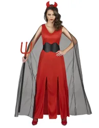 Dämonenhaftes-Damenkostüm Teufelin rot-schwarz - female