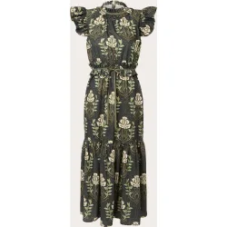 Byan - Vestido largo Nacar Ruffle