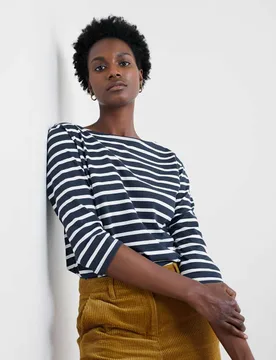 Pure Cotton Striped Top Navy Mix female - Seasalt cornwall - FashionsVida