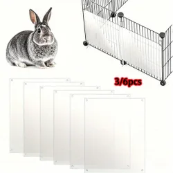 Alfombrilla protectora para jaula de mascotas, panel de plástico para jaula de conejo, 3/6 piezas de placa de protección contra orina de jaula, adec