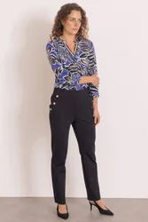 Slim Leg Ponte Pull On Trousers 25 Inch - Black - Size: 20