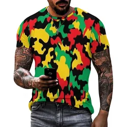 Retro Cute Anime Pattern Men's 3D Printed Short Sleeve T-Shirt - Crew Neck