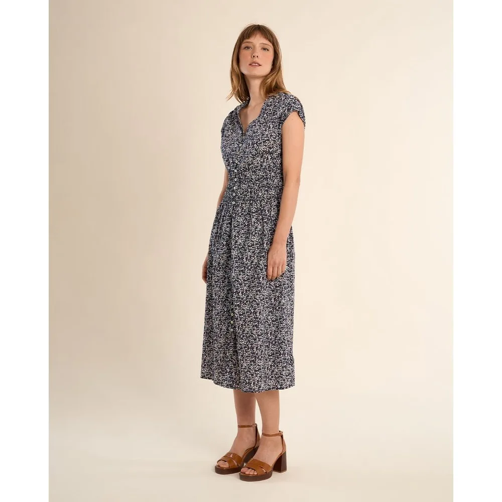 Vestido midi de manga corta con estampado - Molly Bracken - FashionsVida