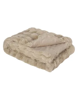 Heat Holders Snuggle Ups 3.7 TOG Faux Fur Luxury Blanket Natural 160cm x 200cm - Cream - Size: 160cm x 200cm - SockShop - FashionsVida