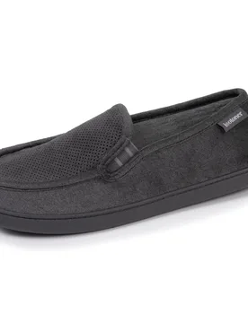Chaussons mocassins velours Gris gris 43 - Isotoner - FashionsVida