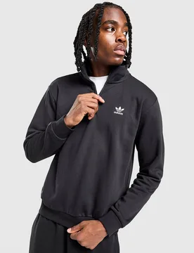 Trefoil Essentials 1/4 Zip Sweatshirt - Herren, Schwarz - male - Size: XS - adidas Originals - FashionsVida