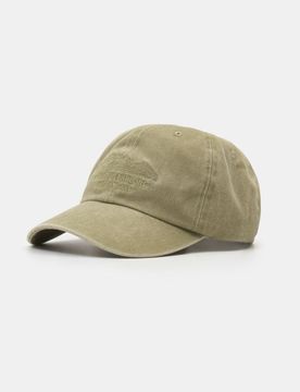 Cappellino con visiera in cotone con ricamo - verde oliva chiaro