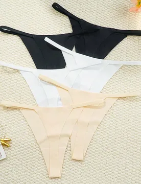 Piezas/paquete Tanga de cintura baja sexy, tanga sin costuras cómoda tipo T, ropa interior diaria para mujer, lencería y ropa de dormir para mujer - Shein - FashionsVida