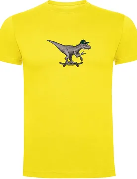 T-shirt à Manches Courtes Dino Skate Yellow 2XL - Kruskis - FashionsVida
