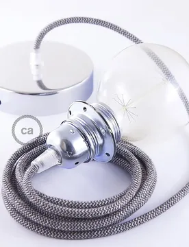Cables Lampe Suspendue Pendel Pour Abat-jour Rd74 Zigzag 2 M Anthracite / Chrome Plated One Size - Creative - FashionsVida