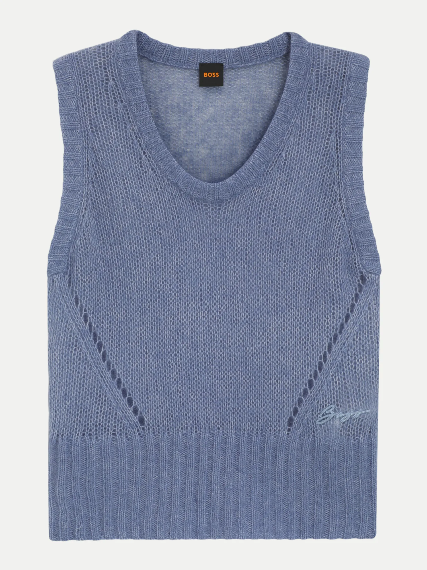 Orange Stricktop Frignac Blau L - BOSS - FashionsVida
