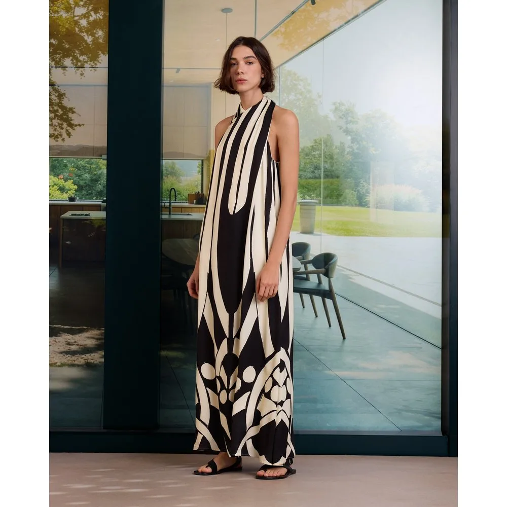 Vestido halter estampado zócalo - Woman Limited El Corte Inglés - FashionsVida