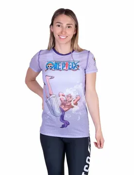 Maglietta A Maniche Corte One Piece Egghead Luffy Gear 5 Purple S - OTSO - FashionsVida