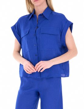 PENNYBLACK Camicia in lino BLU 42