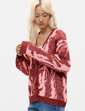 Pull en grosse maille, , Rouge, XS
