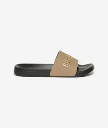 Superdry Damen Vegane Badesandalen mit Logo Braun - Größe: 3-4