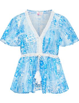 IZIA Blusa azul cielo / blanco