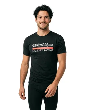 Troy Designs Maglietta A Maniche Corte Factory Racing Black / Red - Lee - FashionsVida