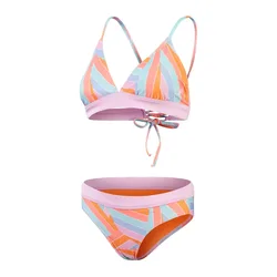 Printed Banded Triangle Damen Schwimmanzug, pink 36