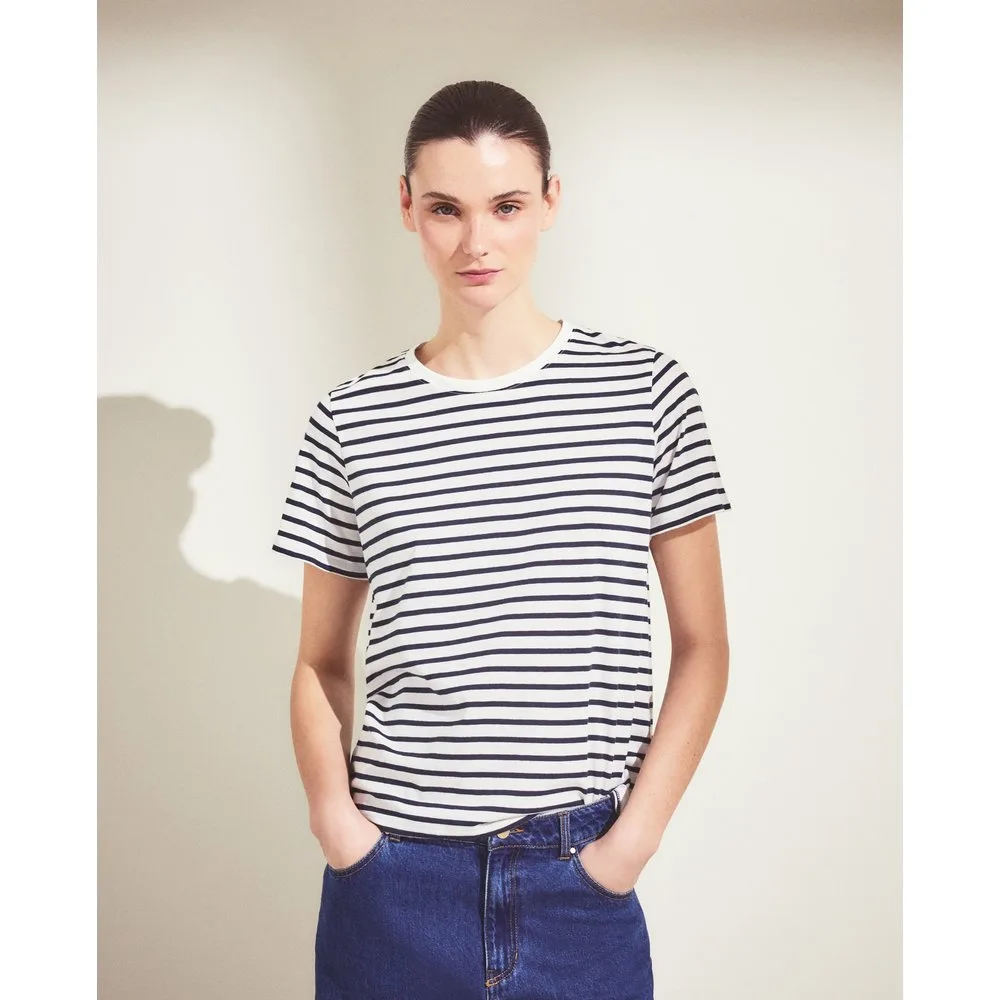 Camiseta de mujer con manga corta y cuello caja - Woman El Corte Inglés - FashionsVida