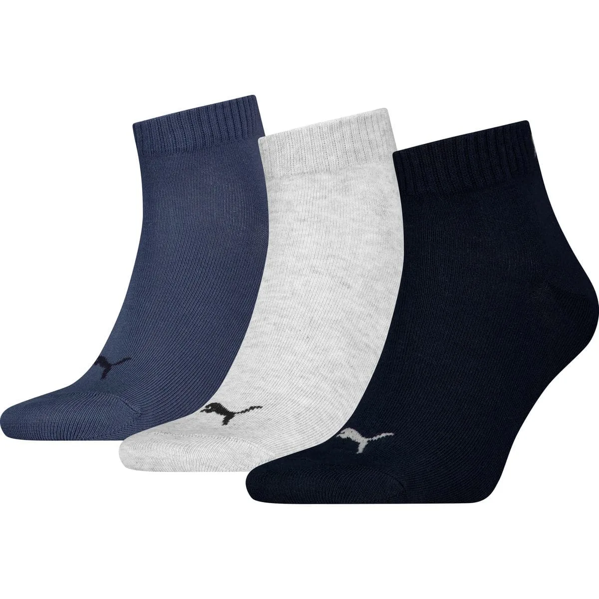 Quarter Plain 3er Pack Socken, blau 35/38 - Puma - FashionsVida