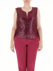 Top con paillettes ROSSO 54