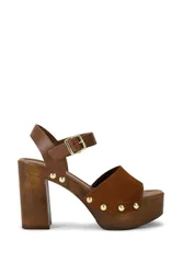 Festa Block' Suede Heels - Tan - Size: 3