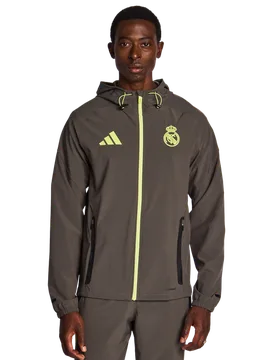 Real Madrid Men Track Tops - Grey - Size XL - Poly Woven - Grey - Size: Extra Large - Adidas - FashionsVida