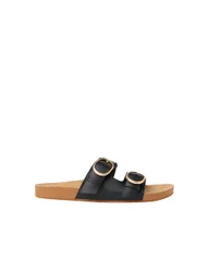 Vista Kara Buckle Flat Sliders Black female