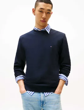 Essential Pure Cotton Crew Neck Sweatshirt Navy male - Tommy hilfiger - FashionsVida