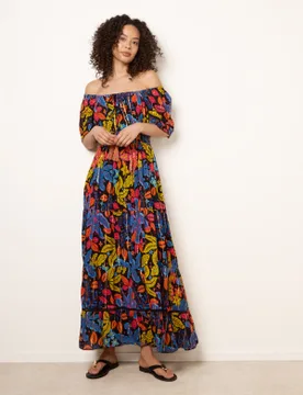 Bardot Tassel Tie Tiered Maxi Dress - L / BLACK - female - Blue Vanilla - FashionsVida