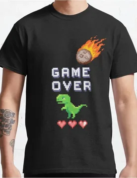 Game over Funny offline t rex 90s cartoon pixel video game dinosaur T-shirt for men large size Adult Tops S-6xl - Aliexpress - FashionsVida