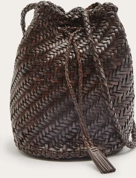Bolso de hombro Pompom Double de piel - Dragon Diffusion - FashionsVida