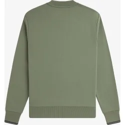 Sudadera de hombre con cuello redondo y ribete de dos franjas