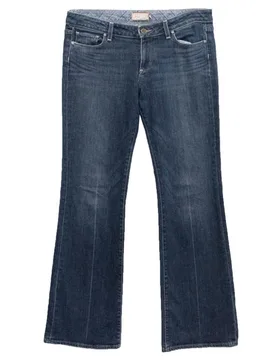 Denim Flared Jeans with Back Pocket Embroidery - Paige - FashionsVida