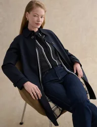 Textured Notch Neck Blouse Blue female