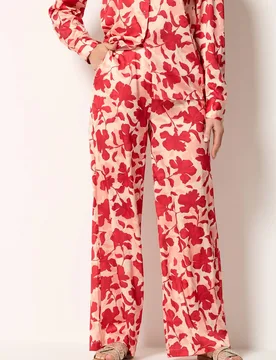 Women's Tall Floral Satin Wide Leg Trousers Size: 10XL - Multicolor - Size: 10XL - Long tall sally - FashionsVida