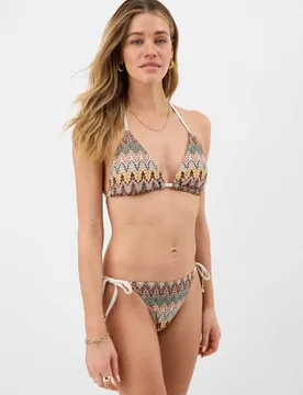 Stitched Halterneck Triangle Bikini Top Neutral female - Accessorize - FashionsVida