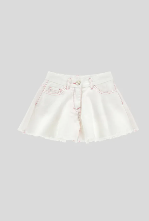 Shorts in denim bambina bianco - Monnalisa - FashionsVida