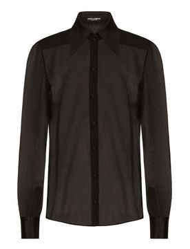 Camicia in rete semitrasparente