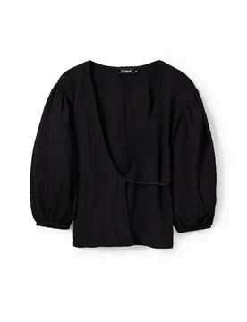 Blouse croisée texturée BLACK XL female - Desigual - FashionsVida