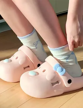 Women Fashion Clogs Indoor Street Slippers Cute Bow Knot Cartoon Dog Soft EVA Girls Daily Walking Sandals Female Beach Slides - Aliexpress - FashionsVida