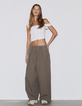 Top mit Schweizer Stickerei im Burlesque-Look Ecru XL