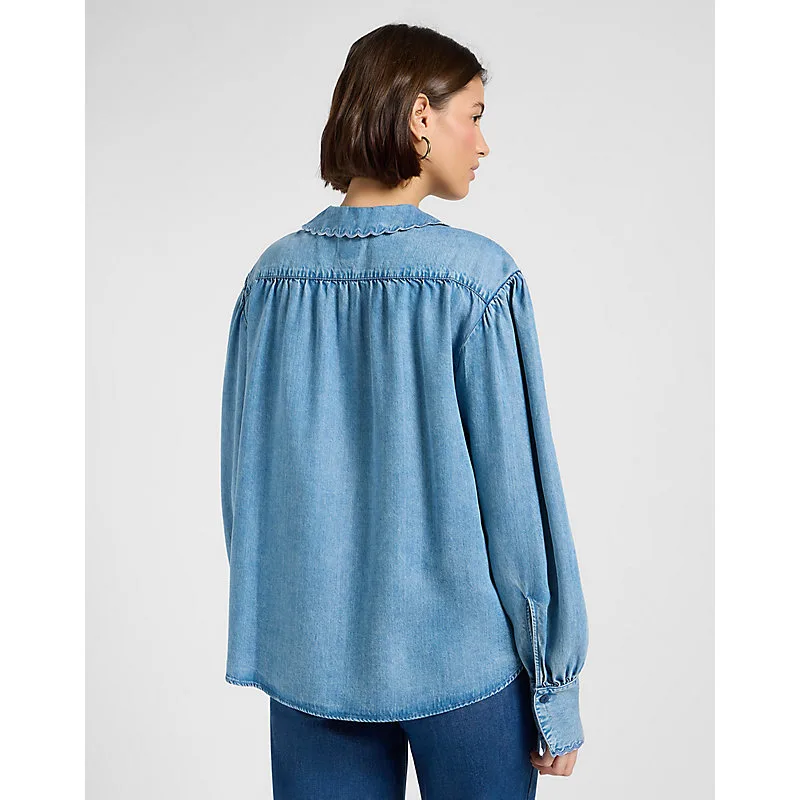 Regular Statement Collar Shirt Indigo Rum Größe XS female - Lee - FashionsVida