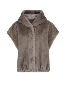 Gilet réversible aspect fourrure OLENA marron clair 42 - Studio - FashionsVida