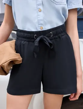 Street One Mid Waist Shorts im Loose Fit female Blau