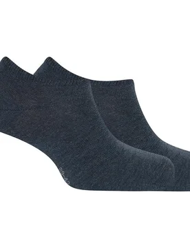 Pack de 2 pares de calcetines tobilleros de hombre de algodón orgánico lisos - Punto Blanco - FashionsVida