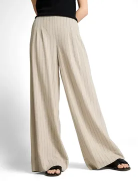 Modern wide leg linen pants female